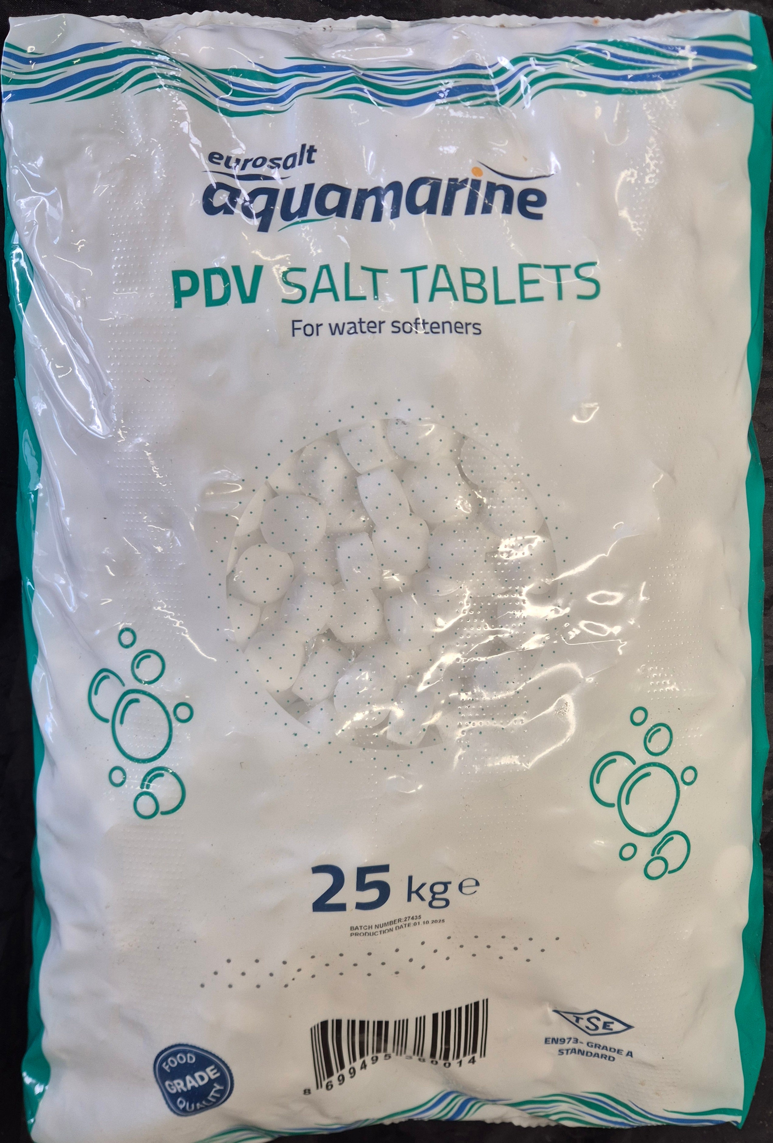 PDV Water Softener Salt 25kg x 3 bags (€13 per bag)